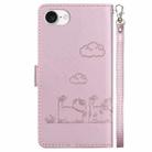 For iPhone SE 2024 Cute Cats RFID Leather Phone Case(Rose Gold) - 3