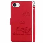 For iPhone SE 2024 Cute Cats RFID Leather Phone Case(Red) - 3