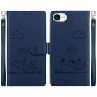 For iPhone SE 2024 Cute Cats RFID Leather Phone Case(Blue) - 1