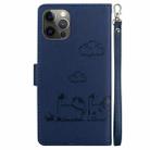 For iPhone 12 / 12 Pro Cute Cats RFID Leather Phone Case(Blue) - 3