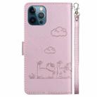 For iPhone 12 Pro Max Cute Cats RFID Leather Phone Case(Rose Gold) - 3