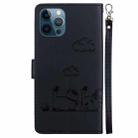 For iPhone 12 Pro Max Cute Cats RFID Leather Phone Case(Black) - 3