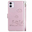 For iPhone 11 Cute Cats RFID Leather Phone Case(Rose Gold) - 3