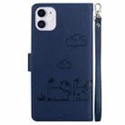For iPhone 11 Cute Cats RFID Leather Phone Case(Blue) - 3