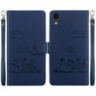 For iPhone XR Cute Cats RFID Leather Phone Case(Blue) - 1