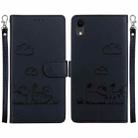 For iPhone XR Cute Cats RFID Leather Phone Case(Black) - 1