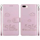 For iPhone 7 Plus / 8 Plus Cute Cats RFID Leather Phone Case(Rose Gold) - 1