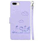 For iPhone 7 Plus / 8 Plus Cute Cats RFID Leather Phone Case(Purple) - 3