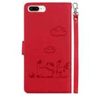 For iPhone 7 Plus / 8 Plus Cute Cats RFID Leather Phone Case(Red) - 3