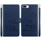 For iPhone 7 Plus / 8 Plus Cute Cats RFID Leather Phone Case(Blue) - 1