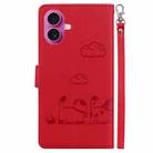 For iPhone 17 Cute Cats RFID Leather Phone Case(Red) - 3