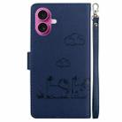 For iPhone 17 Cute Cats RFID Leather Phone Case(Blue) - 3