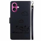 For iPhone 17 Cute Cats RFID Leather Phone Case(Black) - 3