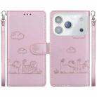 For iPhone 17 Pro Max Cute Cats RFID Leather Phone Case(Rose Gold) - 1