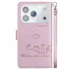 For iPhone 17 Pro Max Cute Cats RFID Leather Phone Case(Rose Gold) - 3