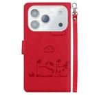 For iPhone 17 Pro Max Cute Cats RFID Leather Phone Case(Red) - 3