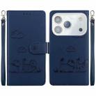 For iPhone 17 Pro Max Cute Cats RFID Leather Phone Case(Blue) - 1