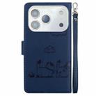 For iPhone 17 Pro Max Cute Cats RFID Leather Phone Case(Blue) - 3