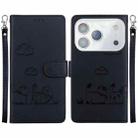 For iPhone 17 Pro Max Cute Cats RFID Leather Phone Case(Black) - 1