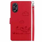 For OPPO A38 4G / A18 Cute Cats RFID Leather Phone Case(Red) - 3