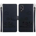 For OPPO A38 4G / A18 Cute Cats RFID Leather Phone Case(Black) - 1