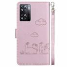 For OPPO A57 5G / A77 5G Cute Cats RFID Leather Phone Case(Rose Gold) - 3