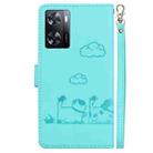 For OPPO A57 5G / A77 5G Cute Cats RFID Leather Phone Case(Green) - 3