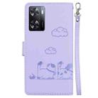 For OPPO A57 5G / A77 5G Cute Cats RFID Leather Phone Case(Purple) - 3