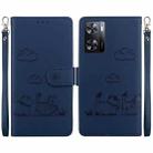 For OPPO A57 5G / A77 5G Cute Cats RFID Leather Phone Case(Blue) - 1