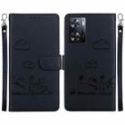 For OPPO A57 5G / A77 5G Cute Cats RFID Leather Phone Case(Black) - 1