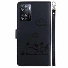 For OPPO A57 5G / A77 5G Cute Cats RFID Leather Phone Case(Black) - 3