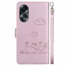 For OPPO A58 4G Cute Cats RFID Leather Phone Case(Rose Gold) - 3