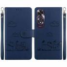 For OPPO A60 4G Cute Cats RFID Leather Phone Case(Blue) - 1