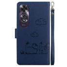 For OPPO A60 4G Cute Cats RFID Leather Phone Case(Blue) - 3
