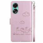 For OPPO A78 4G Cute Cats RFID Leather Phone Case(Rose Gold) - 3