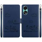 For OPPO A78 4G Cute Cats RFID Leather Phone Case(Blue) - 1