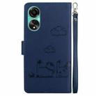 For OPPO A78 4G Cute Cats RFID Leather Phone Case(Blue) - 3