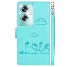 For OPPO A79 5G Global Cute Cats RFID Leather Phone Case(Green) - 3