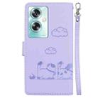 For OPPO A79 5G Global Cute Cats RFID Leather Phone Case(Purple) - 3