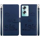 For OPPO A79 5G Global Cute Cats RFID Leather Phone Case(Blue) - 1