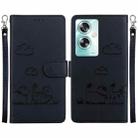 For OPPO A79 5G Global Cute Cats RFID Leather Phone Case(Black) - 1