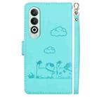 For OPPO K12 Cute Cats RFID Leather Phone Case(Green) - 3