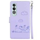 For OPPO K12 Cute Cats RFID Leather Phone Case(Purple) - 3