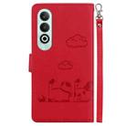 For OPPO K12 Cute Cats RFID Leather Phone Case(Red) - 3