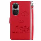 For OPPO Reno10 5G Cute Cats RFID Leather Phone Case(Red) - 3