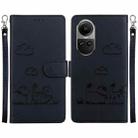 For OPPO Reno10 5G Cute Cats RFID Leather Phone Case(Black) - 1