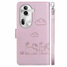 For OPPO Reno11 Pro 5G Global Cute Cats RFID Leather Phone Case(Rose Gold) - 3