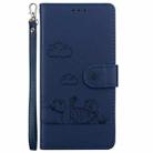 For OPPO Reno11 Pro 5G Global Cute Cats RFID Leather Phone Case(Blue) - 2