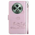 For OPPO Reno12 F 5G Cute Cats RFID Leather Phone Case(Rose Gold) - 3