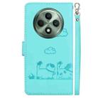 For OPPO Reno12 F 5G Cute Cats RFID Leather Phone Case(Green) - 3